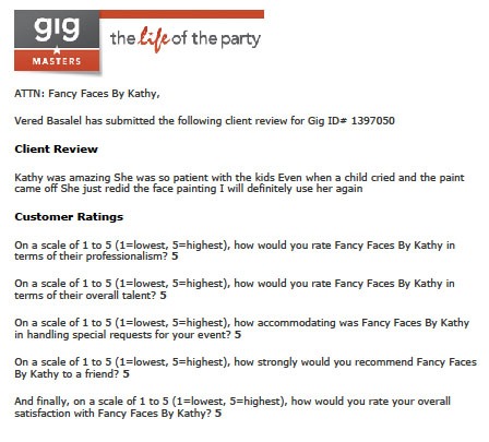 Client review for Fancy Faces By Kathy