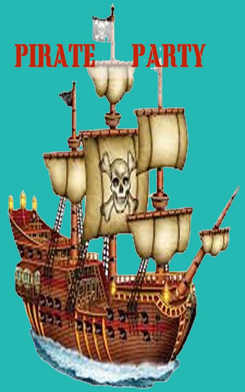 Pirate ship with flowing sails and a skull emblem